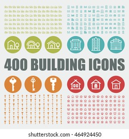 Building and real estate icons. House vector graphic. Architecture web elements. Cottage art objects. Home pictogram.