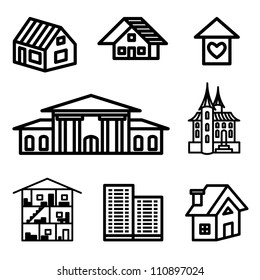 building, real estate icons in vector
