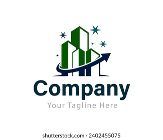 building real estate increase solution logo icon symbol design template illustration inspiration