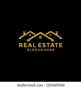 Luxury House Real Estate Logo Stock Vector (Royalty Free) 445974757
