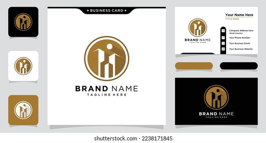 Building real estate logo with business card template
