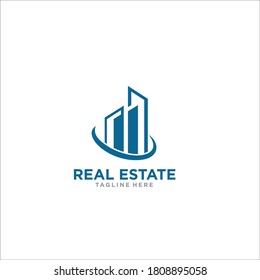 building real estate logo design icon silhouette vector	
