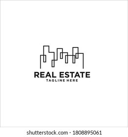 building real estate logo design icon silhouette vector	
