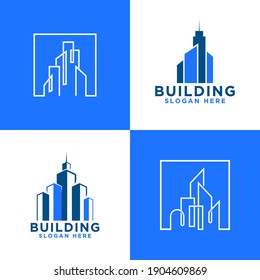 building and real estate logo, icon and illustration