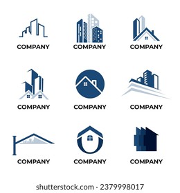 Building Real Estate Logo Pack illustration. isolated