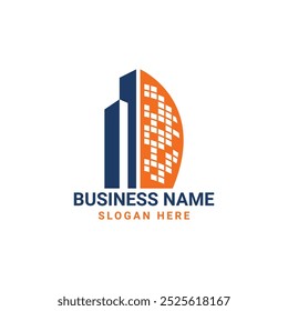modelo de logotipo imobiliário de construção