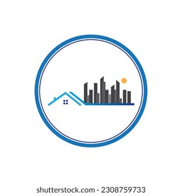 building and real estate logo vector icon illustration design