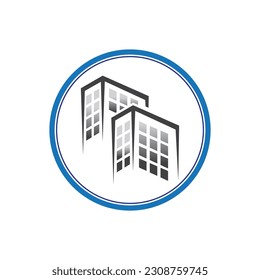 building and real estate logo vector icon illustration design
