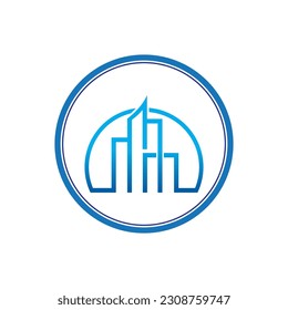building and real estate logo vector icon illustration design