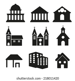 Building real state icons vector set