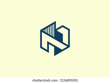 Building Realestate letter N monogram design