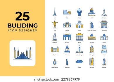 Building Related Objects and Elements. Vector Illustration Collection. creative Icons Set. stock illustration