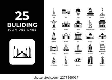 Building Related Objects and Elements. Vector Illustration Collection. creative Icons Set. stock illustration