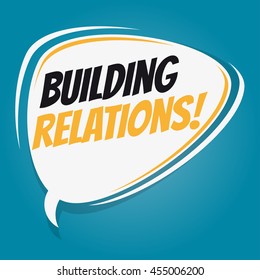 building relations retro speech bubble