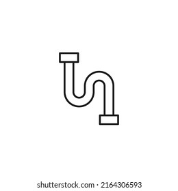 Concepto de construcción y renovación. Señales vectoriales y trazo editable. Adecuado para tiendas, tiendas, sitios web, banners, libros. Icono de línea de tubería de agua 