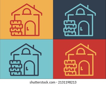 Building Rent Logo Template, Simple Flat Icon of building,estate,home
