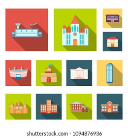 Building repair flat icons in set collection for design.Building material and tools vector symbol stock web illustration.
