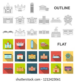 Building repair flat icons in set collection for design.Building material and tools vector symbol stock web illustration.