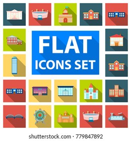 Building repair flat icons in set collection for design.Building material and tools vector symbol stock web illustration.