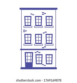 building residential high tower architecture isolated icon design vector illustration