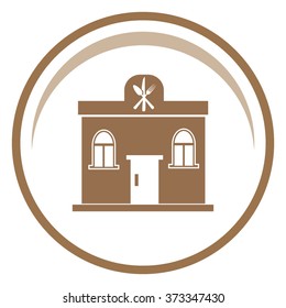 Building restaurant vector icon.