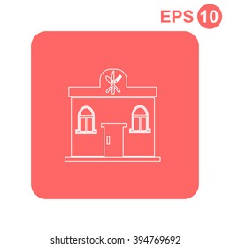 Building restaurant vector icon.