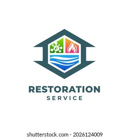 Building Restoration Services Logo Template Design. Vector illustration