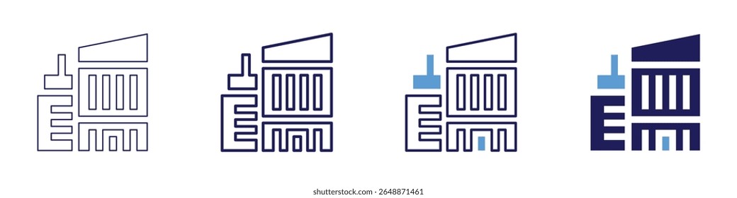 Building rights icon in 4 different styles. Thin Line, Line, Bold Line, Duotone. Duotone style. Editable stroke.