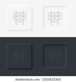 building, road block, neumorphic style button.