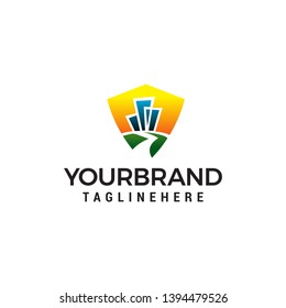 building road logo design concept template vector
