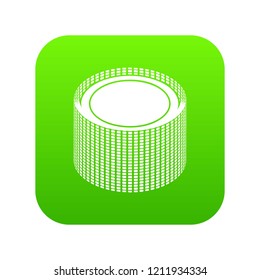 Building roll net icon green vector isolated on white background