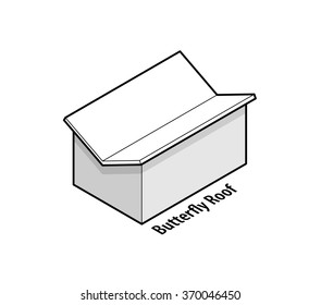 Building roof type: butterfly roof.