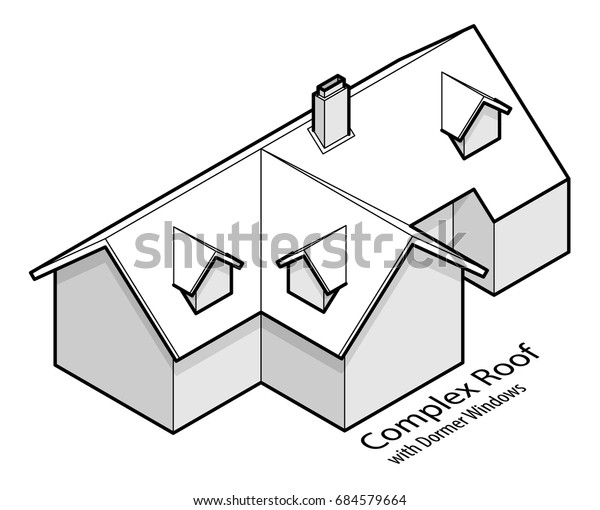 Building Roof Type Complex Hip Valley Stock Vector Royalty Free