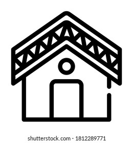 building roof waterproof line icon vector. building roof waterproof sign. isolated contour symbol black illustration
