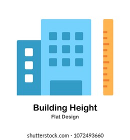 Building and Ruler Flat Icon