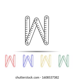 Building ruler multi color style icon. Simple thin line, outline vector of measure icons for ui and ux, website or mobile application