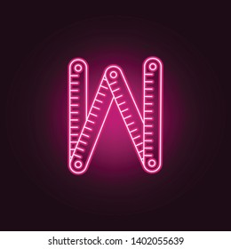 Building ruler neon icon. Elements of Measure set. Simple icon for websites, web design, mobile app, info graphics