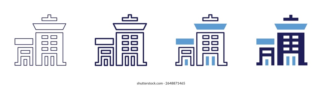 Building safety icon in 4 different styles. Thin Line, Line, Bold Line, Duotone. Duotone style. Editable stroke.