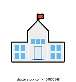 building school education icon. Isolated and flat illustration. Vector graphic