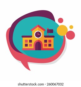 Building school flat icon with long shadow,eps10