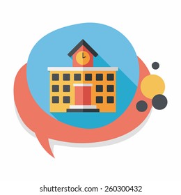 Building school flat icon with long shadow,eps10