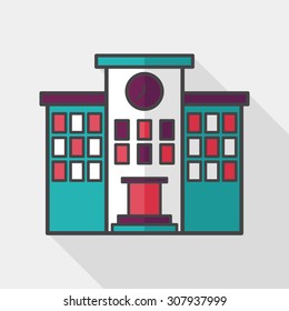 Building school flat icon with long shadow,eps10