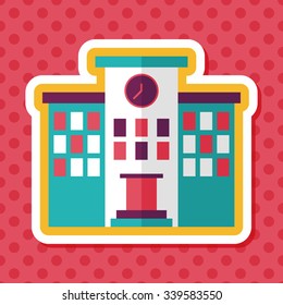 Building school flat icon with long shadow,eps10