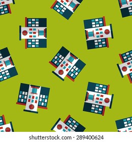 Building school flat icon,eps10 seamless pattern background