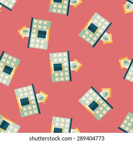 Building school flat icon,eps10 seamless pattern background