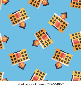 Building school flat icon,eps10 seamless pattern background