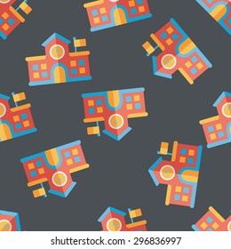 Building school flat icon,eps10 seamless pattern background
