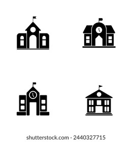 building school flat vector illustration 