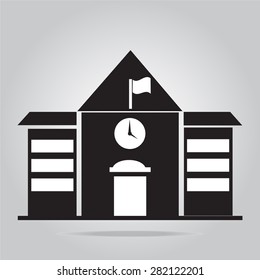 Building, school icon vector illustration