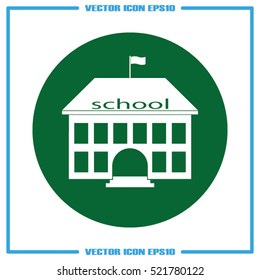 building school icon vector illustration eps10. Isolated badge for website or app - stock infographics